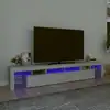Image de vidaXL Meuble TV avec lumières LED Gris béton 230x36,5x40 cm