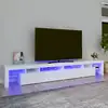 Image de vidaXL Meuble TV avec lumières LED Blanc 260x36,5x40 cm
