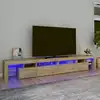 Image de vidaXL Meuble TV avec lumières LED Chêne sonoma 260x36,5x40 cm