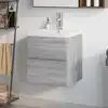 Image de vidaXL Meuble lavabo avec bassin intégré Sonoma gris Bois d'ingénierie