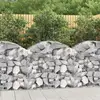 Image de vidaXL Panier de gabions arqué 100x50x80/100 cm Fer galvanisé