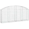 Image de vidaXL Panier de Gabions Arqué Cage à Gabion Mur de Gabion Panier à Pierre Gabion pour Pierre Jardin Patio Extérieur 200x30x80/100 cm Fer Galvanisé