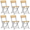 Image de vidaXL Lot de 6 Chaises Pliables de Jardin, Sièges de Terrasse, Chaises de Balcon, Meubles de Patio Extérieur, Acier Bois d'Acacia Massif