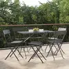 Image de vidaXL Chaises de bistrot pliantes lot de 6 Noir Résine tressée acier