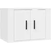 Image de vidaXL Meuble TV Mural, Armoire de Télévision avec Compartiment Suspendue, Meuble Télé avec Rangement Salon, Moderne, Blanc Bois d'Ingénierie