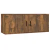 Image de vidaXL Meuble TV Mural Chêne fumé 100x34,5x40 cm