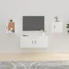 Image de vidaXL Meubles TV muraux 2 pcs Blanc brillant 40x34,5x40 cm
