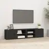 Image de vidaXL Meubles TV 2 pcs Noir 80x31,5x36 cm Bois d'ingénierie