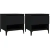 Image de Tables d appoint 2 pcs Noir 50x46x50 cm Bois d'ingénierie
