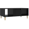 Image de vidaXL Table Basse, Bout de Canapé avec Tiroir, Table d'Appoint, Table de Salon Salle de Séjour, Scandinave, Noir Bois d'Ingénierie