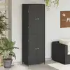 Image de vidaXL Armoire de rangement de jardin Noir 59x40x180 cm Résine tressée