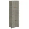 Image de Revera Armadietto Portaoggetti da Giardino 59x40x180 cm en Polyrattan Gris - Stockage de Jardin - Cabinet de Rangement en Plastique Résistant à l'Eau - Chalet - Requiert Montage - Protection UV