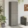 Image de vidaXL Armoire de rangement jardin Gris 59x40x180 cm Résine tressée