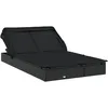Image de vidaXL Transat 2 Places avec Toit Pliable Noir 213x118x97 cm, Chaise Longue, Chaise Longue d'extérieur, lit de Salon, lit de Repos