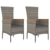 Image de vidaXL Chaises de Jardin avec Coussins 2 pcs Résine tressée Gris, Meuble de Jardin, Meuble de Patio, Chaise de Balcon, Meuble d'extérieur