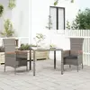 Image de vidaXL Chaises de jardin avec coussins lot de 2 Résine tressée Gris