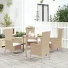 Image de vidaXL Chaises de jardin avec coussins lot de 4 Résine tressée Beige