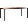 Image de Table de jardin plateau en bois Noir Résine tressée bois massif