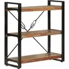 Image de vidaXL Bibliothèque 3 niveaux 77x30x80 cm bois récupération massif/fer