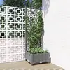 Image de vidaXL Jardinière avec treillis Gris clair 40x40x121,5 cm PP