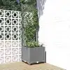 Image de vidaXL Jardinière avec treillis Gris clair 40x40x136 cm PP