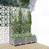 Image de vidaXL Jardinière avec treillis Gris clair 80x40x121,5 cm PP