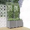 Image de vidaXL Jardinière avec treillis Gris clair 80x40x136 cm PP