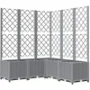 Image de vidaXL Jardinière avec Treillis, Lit Surélevé, Bac à Fleurs, Pot de Plantes, Boîte à Fleurs Jardin Patio Terrasse, Gris Clair 120x120x136 cm PP