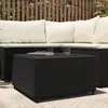 Image de vidaXL Table basse de jardin Carré Noir 50x50x30 cm Résine tressée