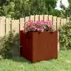 Image de vidaXL Jardinière avec pieds Rouillé 50x50x50 cm Acier corten