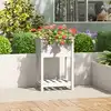 Image de vidaXL Jardinière avec étagère Blanc 54x34,5x81 cm Bois massif de pin