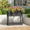 Image de vidaXL Jardinière avec étagère Gris 82,5x34,5x81 cm Bois massif de pin