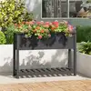 Image de vidaXL Jardinière avec étagère Gris 111,5x34,5x81cm Bois massif de pin