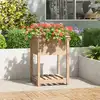 Image de vidaXL Jardinière avec étagère 54x54x81 cm Bois massif de pin