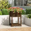 Image de vidaXL Jardinière avec étagère Marron miel 54x54x81 cm Bois de pin