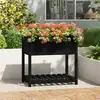 Image de vidaXL Jardinière avec étagère Noir 82,5x54x81 cm Bois massif de pin