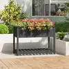 Image de vidaXL Jardinière avec étagère Gris 111,5x54x81 cm Bois massif de pin