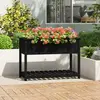 Image de vidaXL Jardinière avec étagère Noir 111,5x54x81 cm Bois massif de pin