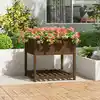 Image de vidaXL Jardinière avec étagère Marron miel 82,5x82,5x81 cm Bois de pin