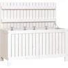 Image de vidaXL Boîte de Rangement de Jardin, Coffre à Outils avec Couvercle, Bac de Rangement, Organisateur de Salon Chambre, Moderne, Blanc Bois de Pin Massif