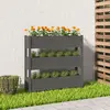 Image de vidaXL Jardinière Gris 112x25x104,5 cm Bois massif de pin