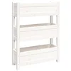 Image de vidaXL Jardinière, Bac à Fleurs, Lit Surélevé, Support de Plantes, Boîte à Fleurs, Décoration de Jardin Salon Balcon, Blanc Bois Massif de Pin