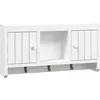 Image de vidaXL Armoire à clés Blanc 40x8,5x20 cm Bois d'ingénierie et Acier