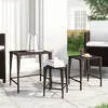 Image de vidaXL Tables gigognes 3 pcs marron résine tressée