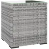 Image de vidaXL Table d'Appoint, Table Basse avec Pieds en Acier, Meuble de Jardin Patio Terrasse Extérieur, Gris Résine Tressée et Verre Trempé