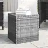 Image de vidaXL Table d'appoint gris 40x37x40,5 cm poly rotin et verre trempé