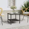 Image de vidaXL Table d'appoint noir 45x45x45 cm poly rotin et verre trempé