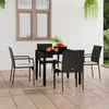 Image de vidaXL Chaises de jardin lot de 4 avec coussins Résine tressée Noir