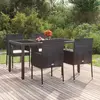 Image de vidaXL Chaises de jardin lot de 4 avec coussins Résine tressée Noir