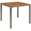 Image de vidaXL Table de Jardin Dessus en Bois Gris 90x90x75 cm Résine tressée